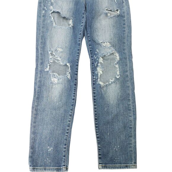 Judy Blue Boyfriend Fit Jeans Splatter Distressed Stretch Women’s Size 3/26 - Picture 13 of 16